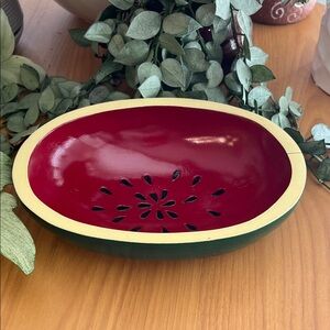 Vintage Pier 1 Wooden Watermelon Bowl